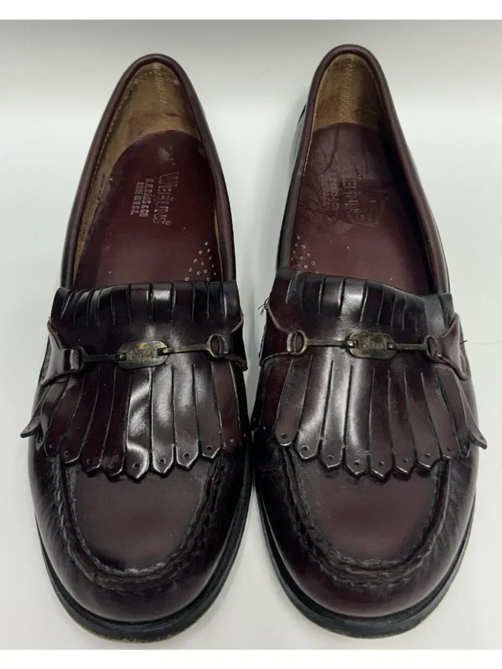 G.H. Bass Weejuns Leather Loafers Womens 8 AA Kiltie Oxblood Burgundy USA